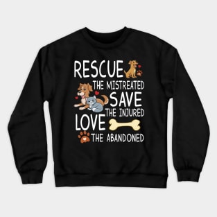 Animal Rights Cruelty Awareness, Cat Dog Rescue, Animal Lover Crewneck Sweatshirt